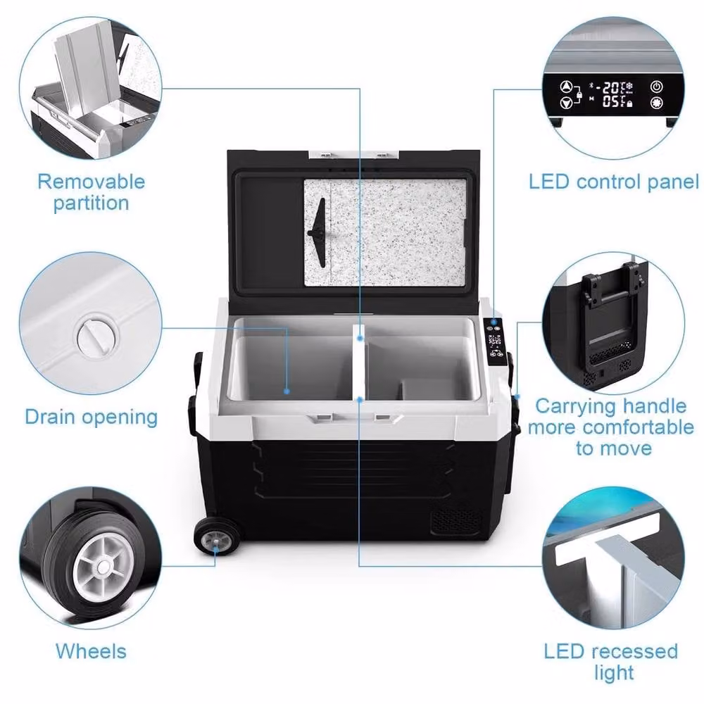FLAVORA 45L Electric Compressor Car Refrigerator in Black – 2