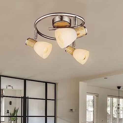 Globo Lighting Gylfi Ceiling Spotlight Cluster in Grey with Opal Glass Shades and 3x E14 Sockets – 3