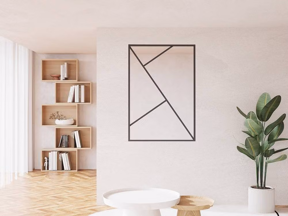 Vente-unique Asymmetric Powder-Coated Aluminium and Glass Partition, Black, W: 90 cm, H: 130 cm – 2