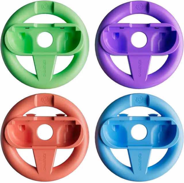 Oniverse Pack of 4 Racing Wheel Controller Holders for Nintendo Switch, Blue