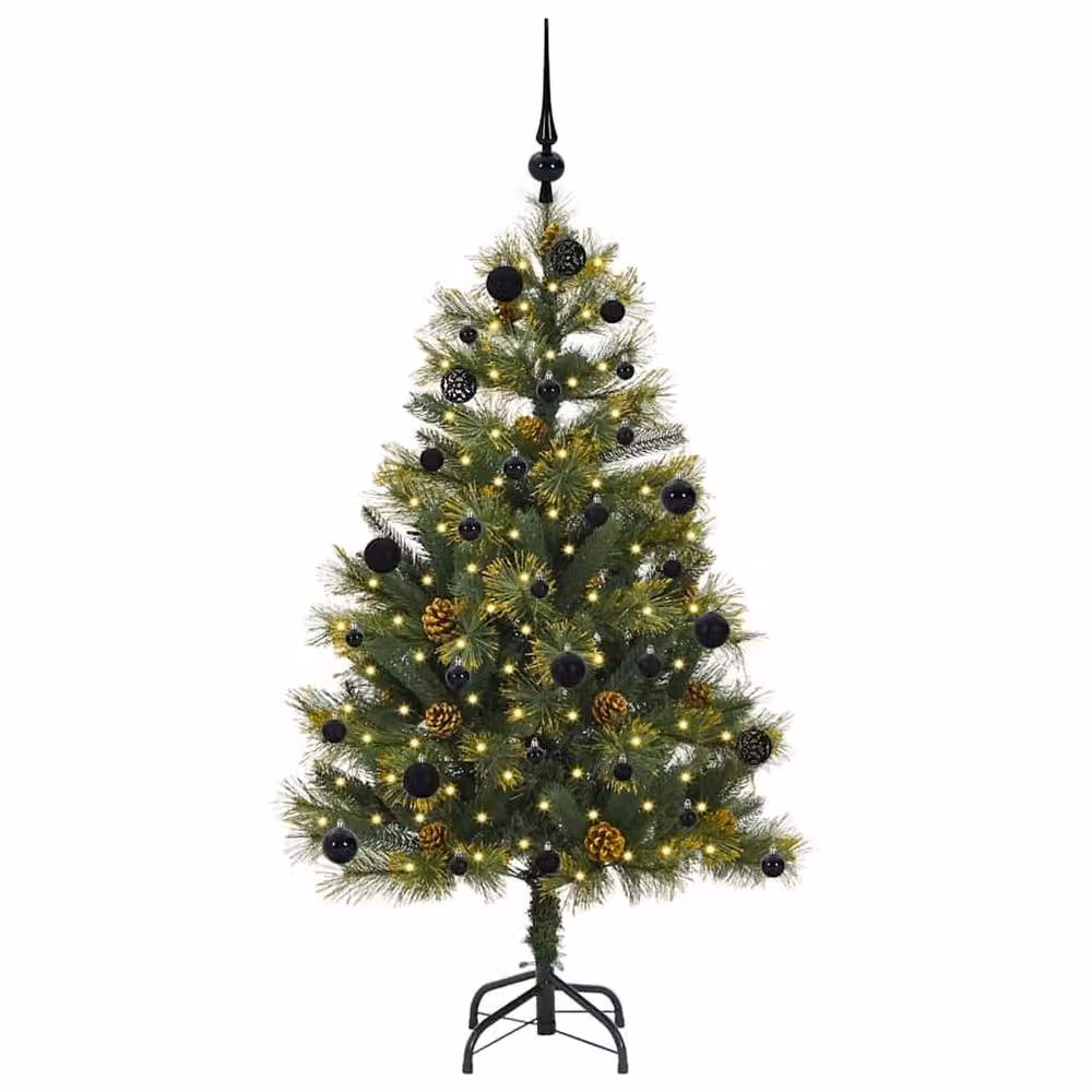 Berkfield Home Artificial Hinged Christmas Tree with Cones, Green, Height: 150 cm – 3