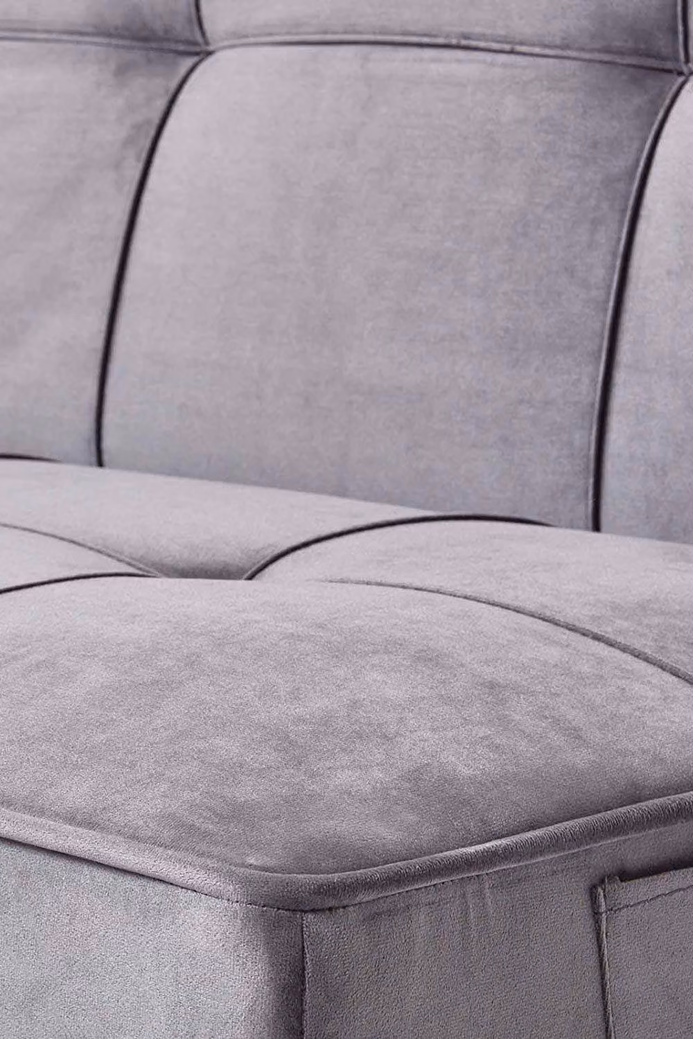 Homescapes Bower Velvet Click-Clack Sofa Bed in Grey, W: 97 cm, D: 83 cm, H: 76 cm – 2