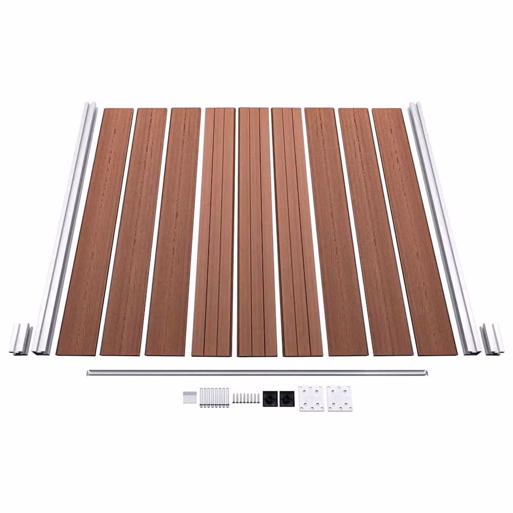 Berkfield Brown WPC Garden Fence Board, W: 180 cm, H: 186 cm – 4