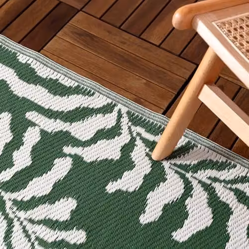 Riva Home Tocorico Reversible Jacquard Woven Floral Rug in Green, W: 120 cm, D: 180 cm – 3