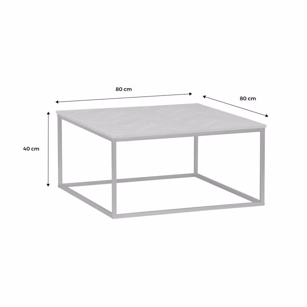 sweeek Herringbone Square Coffee Table in Light Brown – 3