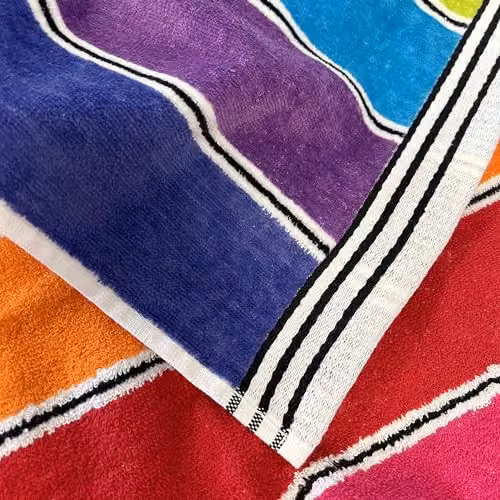Allure Bath Fashions Rainbow Striped Cotton Beach Towel, Multicolour, W/H: 70 x 140 cm – 4