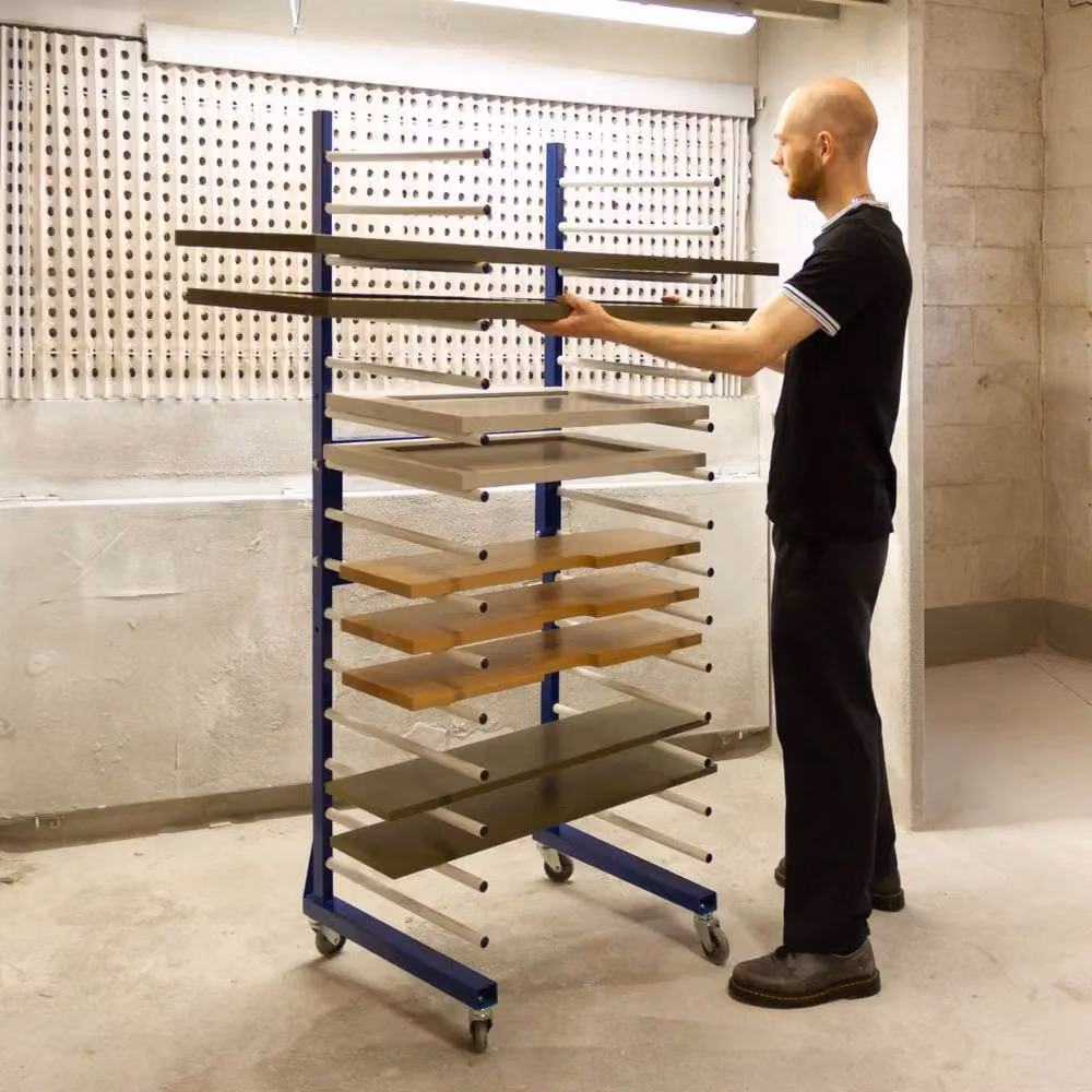 Monstershop Combi Spray Drying Rack Trolley in Blue Steel, H 181.5 x W 65.0 x D 35.0 cm – 3