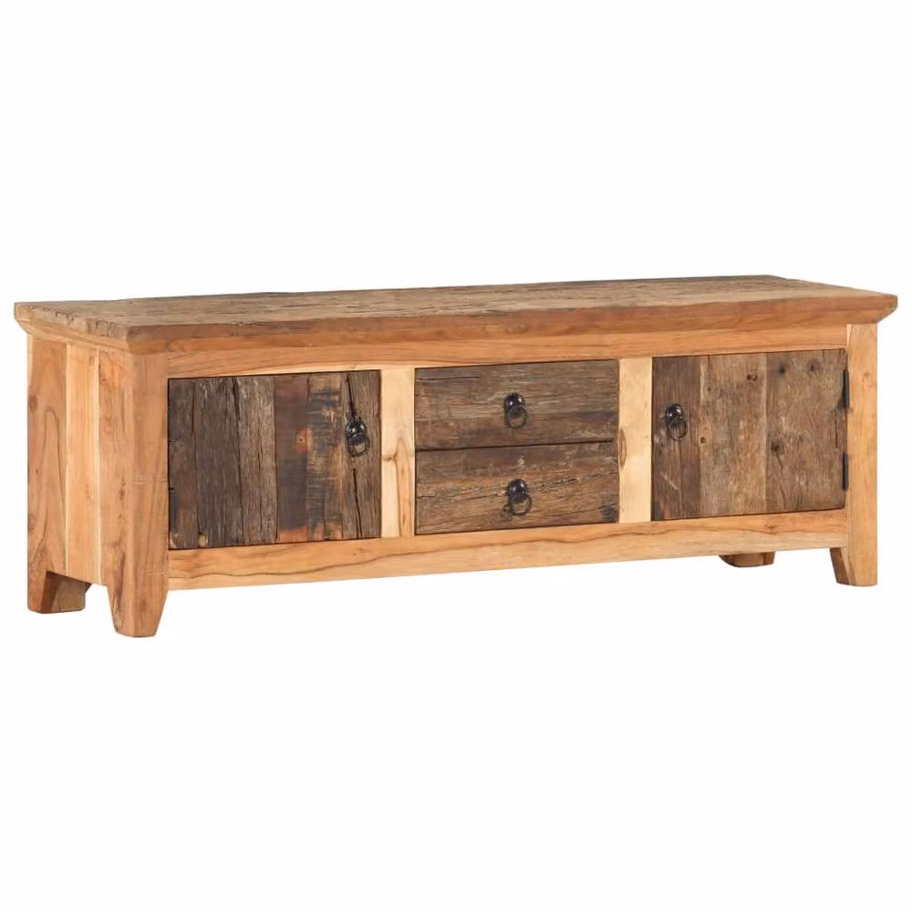 Berkfield Home Rustic TV Cabinet in Brown Solid Acacia and Reclaimed Wood, W/D/H: 120 x 30 x 40 cm – 2