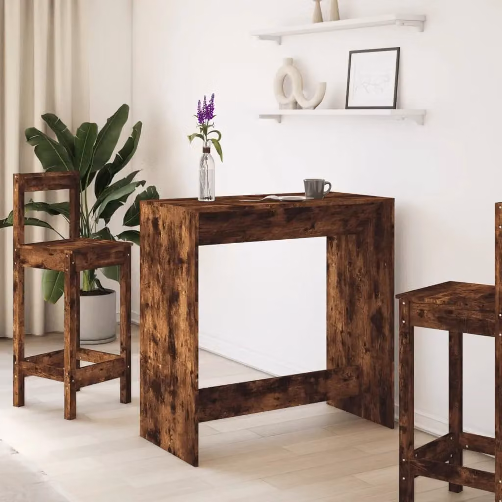 Berkfield Home Bar Table in Smoked Oak Brown, W/D/H: 102 x 50 x 103.5 cm – 3