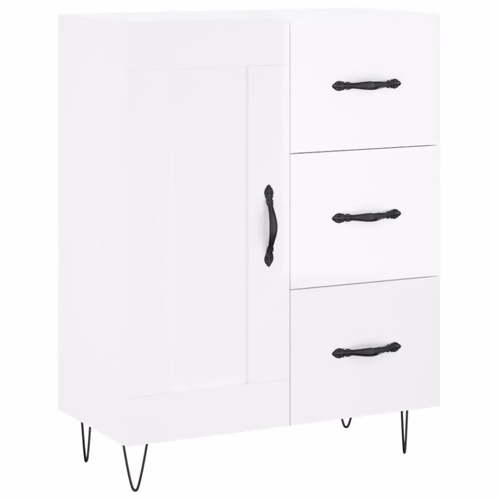 Berkfield Home High Gloss White Sideboard in Engineered Wood W/D/H: 69.5 x 34 x 90 cm – 2