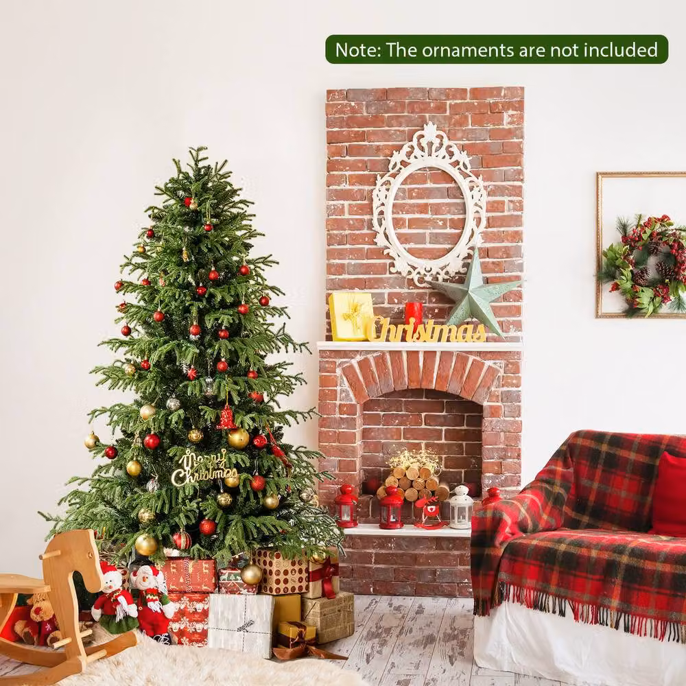 Costway 6 FT Pre-lit Hinged Artificial Christmas Tree in Green – 3