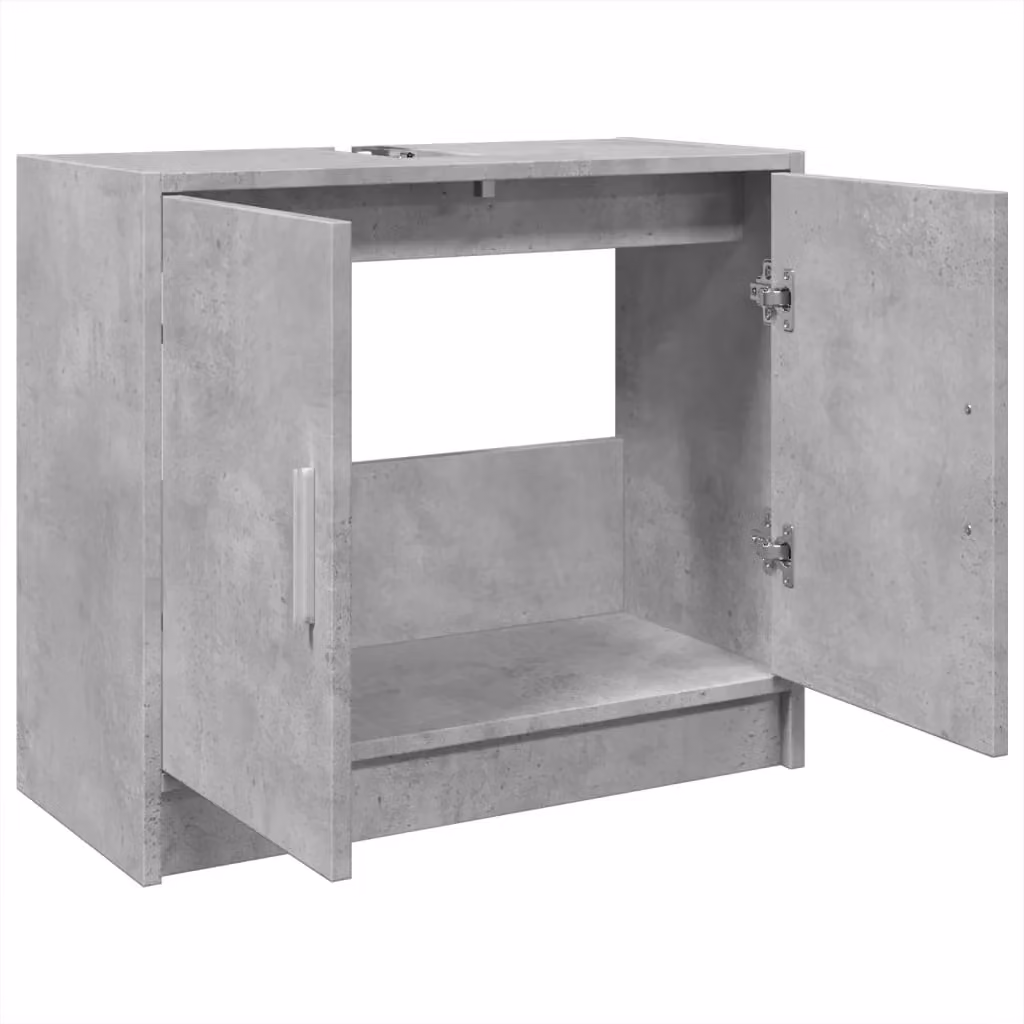 Berkfield Home Wall Mounted Bathroom Sink Cabinet in Concrete Grey, W/D/H: 63 x 29 x 55 cm – 3