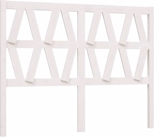 Berkfield Home White Solid Pine Wood Bed Headboard, W: 126 cm, D: 4 cm, H: 100 cm