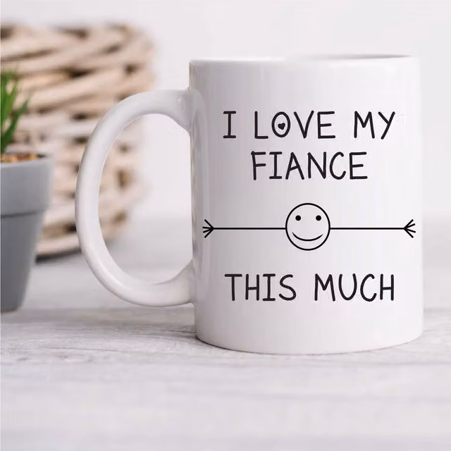 60 Second Makeover Limited I Love My Fiance This Much Ceramic Mug in White