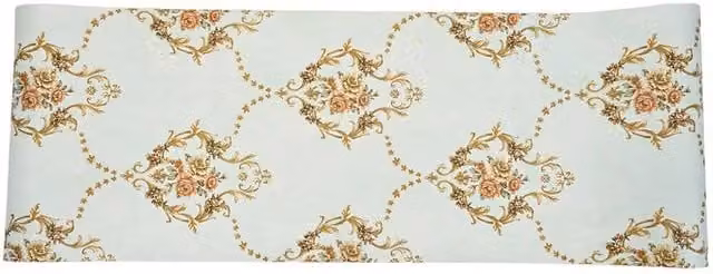 Living and Home Elegant Floral Wallpaper with Rose Vine Diamond Pattern in Mint Green and Multicolour