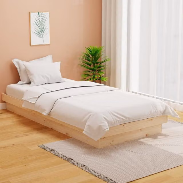 Berkfield Home 819892 Solid Wood Pine Bed Frame in Brown, W/D/H: 90 x 200 cm