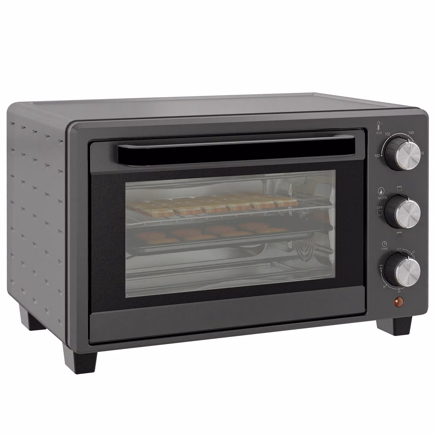 HOMCOM 21L Mini Countertop Electric Grill and Toaster Oven with Timer in Grey – 2