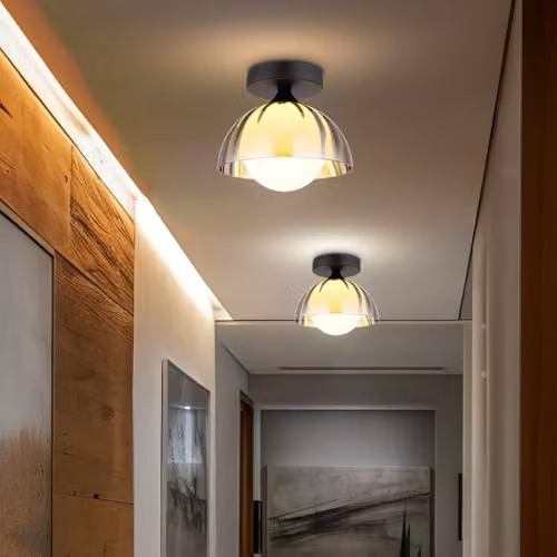 Netlighting Eva Bowl Semi Flush Ceiling Light in Matt Black with Smoke Glass Shade, Height: 17.5 cm – 3