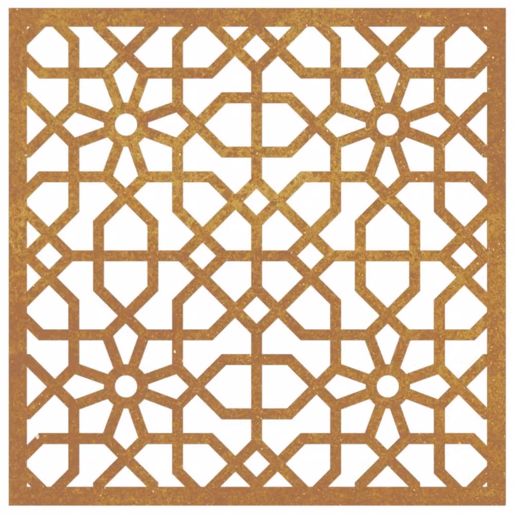 Berkfield Brown Corten Steel Moorish Geometric Garden Wall Decoration, W: 55 cm, H: 55 cm – 4