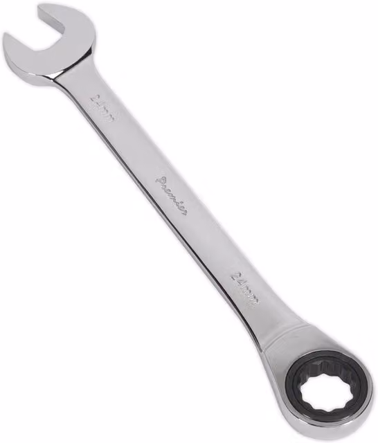 Loops 24mm Ratchet Combination Spanner in Silver Chrome Vanadium Steel