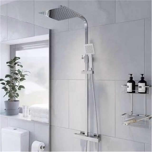 SPETLEK Square Thermostatic Bar Mixer Shower in Silver, W: 520 mm, H: 10000 mm – 1