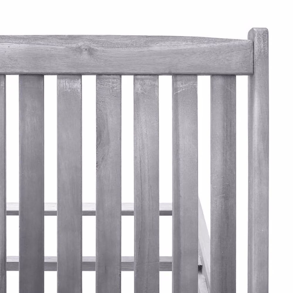 Berkfield Home Sun Lounger in Light Grey Solid Acacia Wood – 2