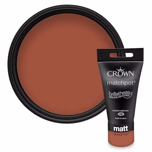 Crown Walls & Ceilings Terracotta Matt Paint Tester Sample 40ml