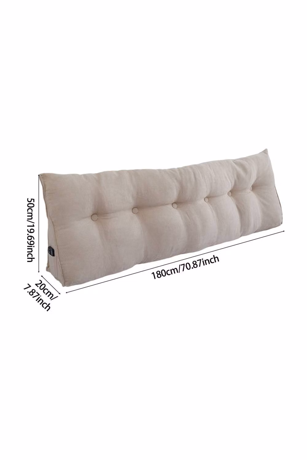 Garden Sanctuary Washable Wedge Headboard Pillow in Beige – 4