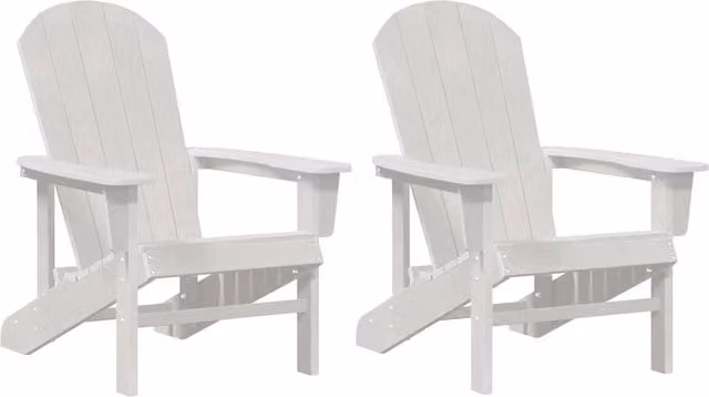 Berkfield Home Adirondack Chairs, 2 Piece Set, White, W/D/H: 74 x 82 x 90 cm