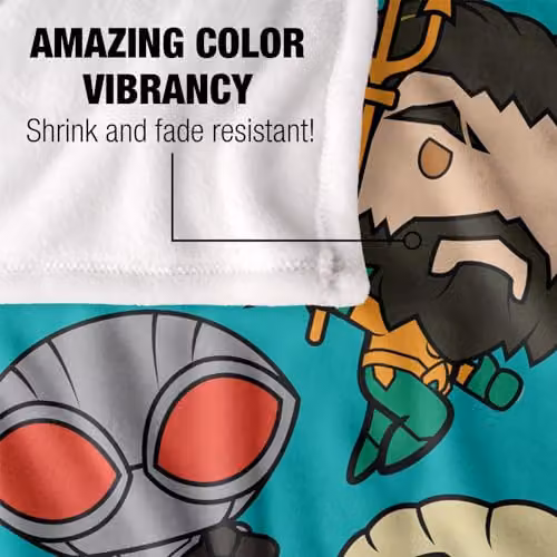 LOGOVISION Aquaman and the Lost Kingdom Chibi Action Super Soft Fleece Throw Blanket, Multicolour, W: 91 cm, D: 147 cm – 3