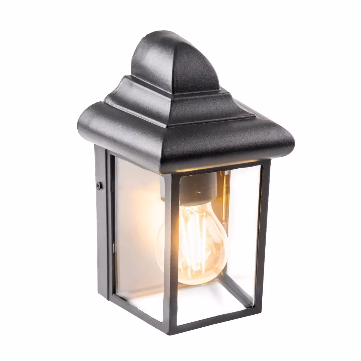 CGC Lighting Camila Black Modern Outdoor Wall Lantern with Transparent Glass Diffuser – 3