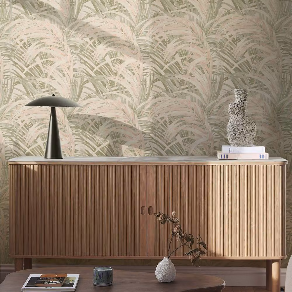Boutique by Graham & Brown Congo Sage & Rose Pink Botanical Floral Vinyl Wallpaper, Width: 52 cm – 2