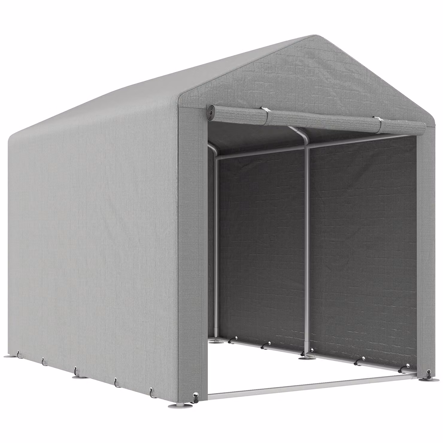OUTSUNNY Portable Garden Storage Shed Tent in Light Grey, W: 220 cm, D: 160 cm, H: 172 cm – 2