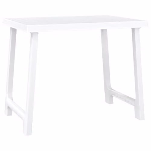 vidaXL Camping Table in White with Wooden Look, W: 79 cm, D: 56 cm, H: 64 cm
