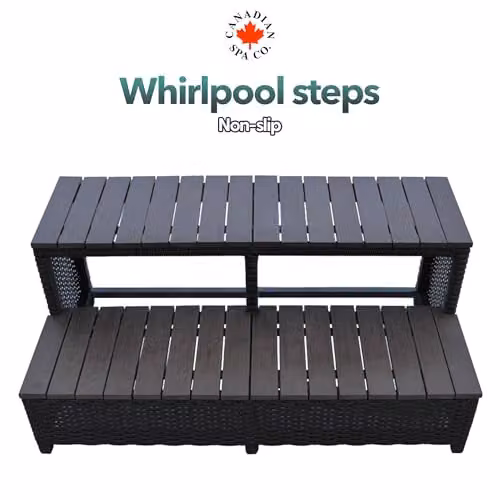 Canadian Spa Co. Brown Rattan Design Outdoor Hot Tub Steps – 5