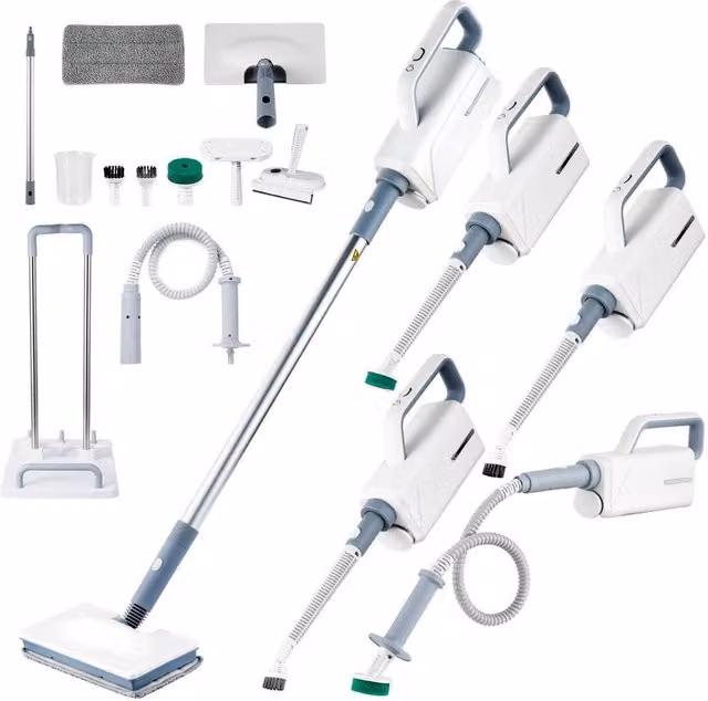 Kelvenix Electric Steam Mop and Detachable Handheld Steam Cleaner in White