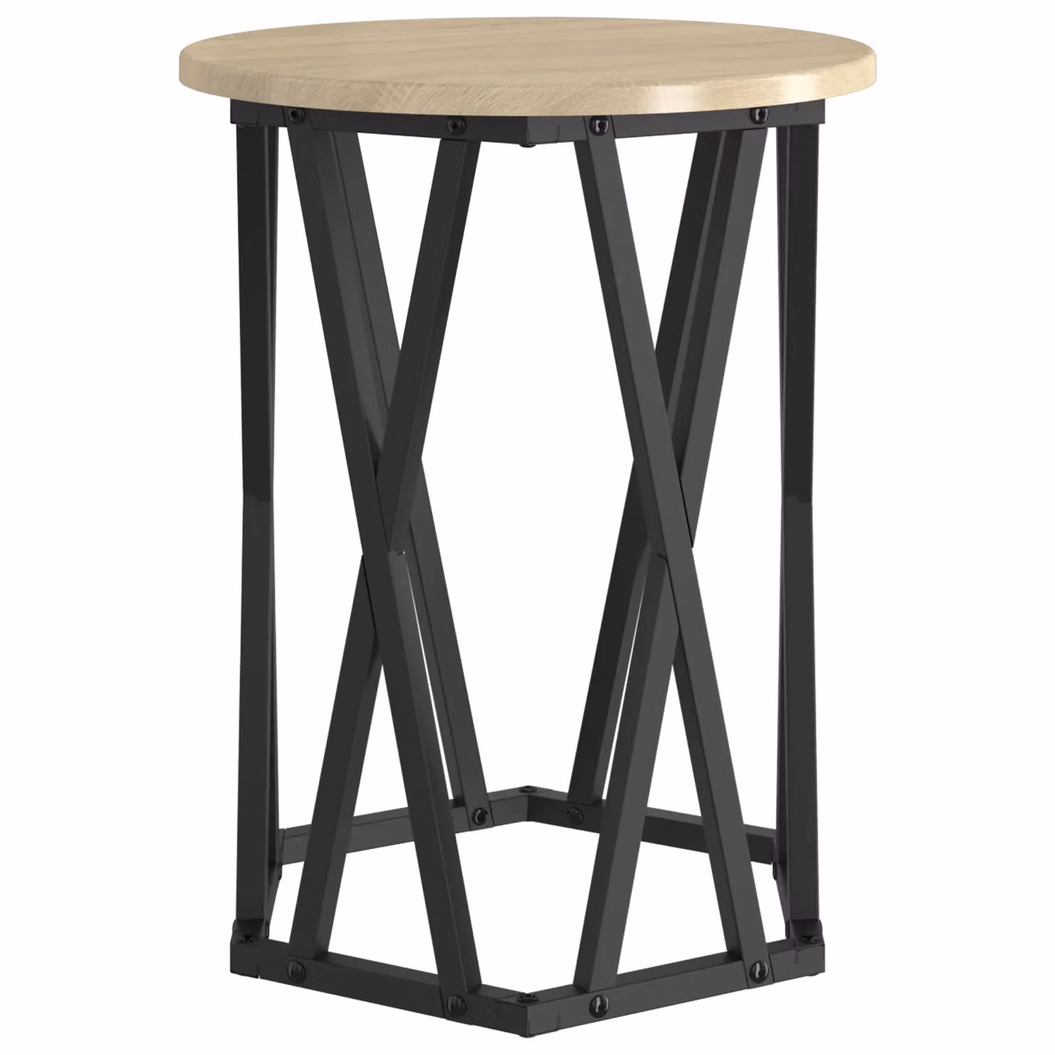 Berkfield Home Set of 2 Hexagonal Nested Side Tables in Sonoma Oak Brown – 4