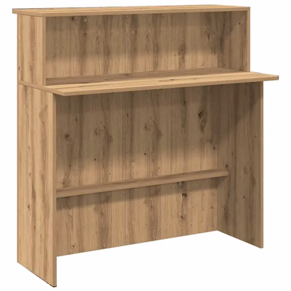 Berkfield Home Artisan Oak Reception Desk in Brown, W/D/H: 200 x 50 x 103.5 cm – 2