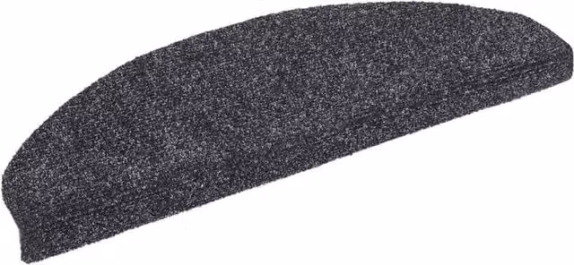 Berkfield Home 15-Piece Self-Adhesive Grey Needle Punch Stair Mats, W/D/H: 65 x 21 x 4 cm