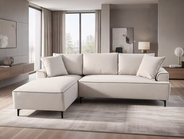 DS Living The Milano Edge 3 Seater Left Hand Corner Sofa in Beige – 1