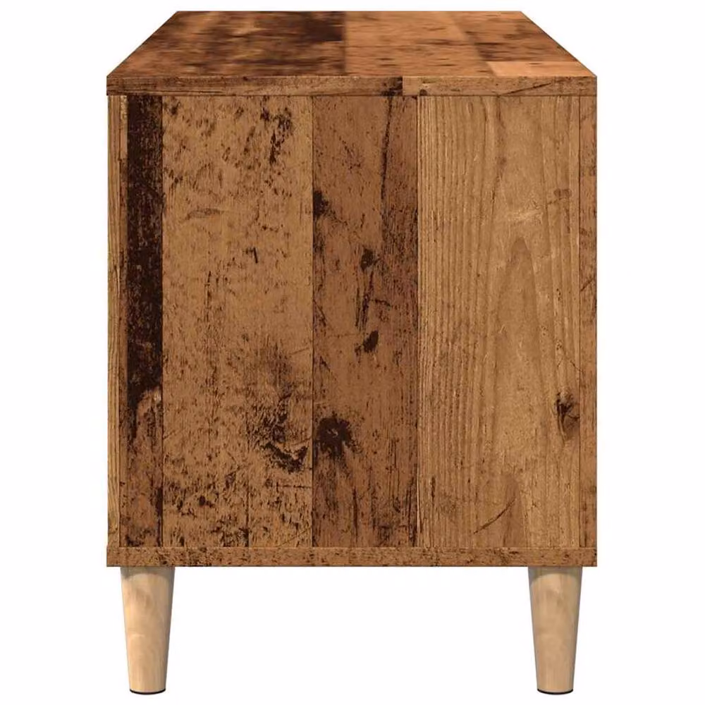 Berkfield Home Record Cabinet in Brown Rustic Engineered Wood, W/D/H: 100 x 38 x 48 cm – 4