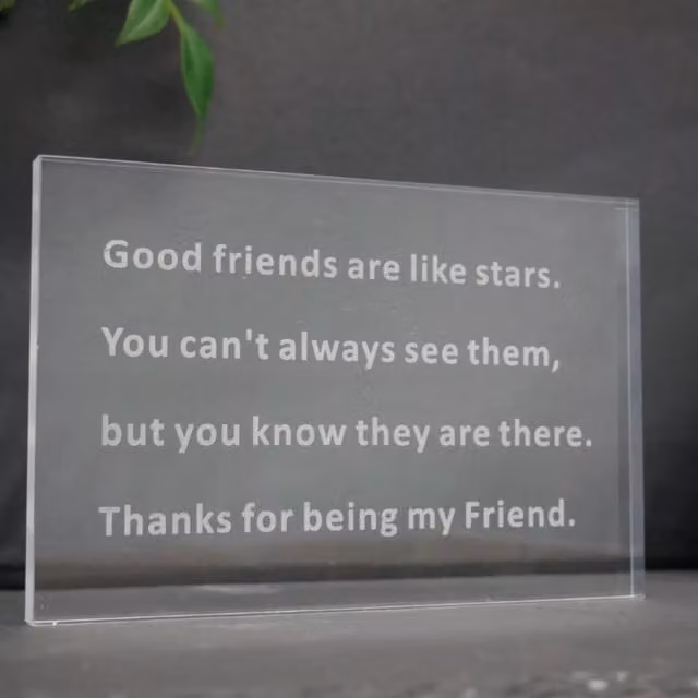 Marco Paul Rectangular Acrylic Tabletop Plaque Paperweight in Transparent Beige