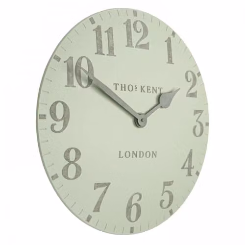 Thomas Kent Arabic Pearl Green Large Wall Clock with Silent Quartz Movement, W/D/H: 51 x 51 x 4 cm