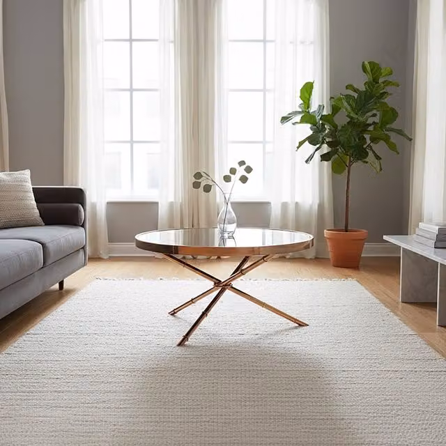 Orsina Round Black Glass Coffee Table with Gold Metal Legs