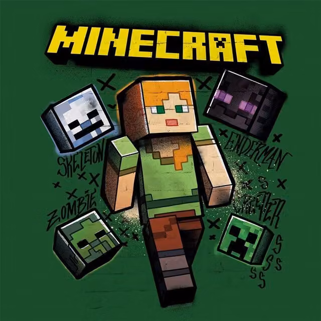 Minecraft Alex Canvas Print in Green