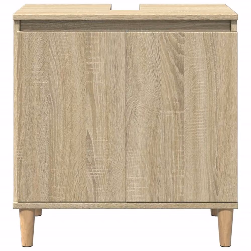 Berkfield Home Freestanding Sink Cabinet in Sonoma Oak, Brown, W/D/H: 58 x 33 x 60 cm – 2
