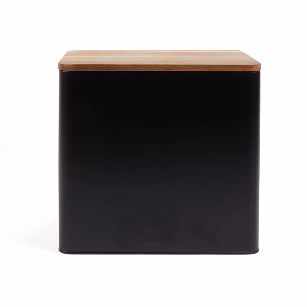 Nordara Toronto Bread Bin with Wooden Lid in Black – 2