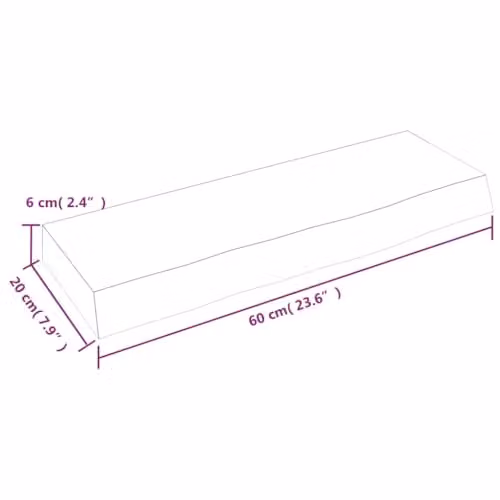 vidaXL Wall Shelf in Light Brown Oak, W/D/H: 60 x 20 x 6 cm – 2