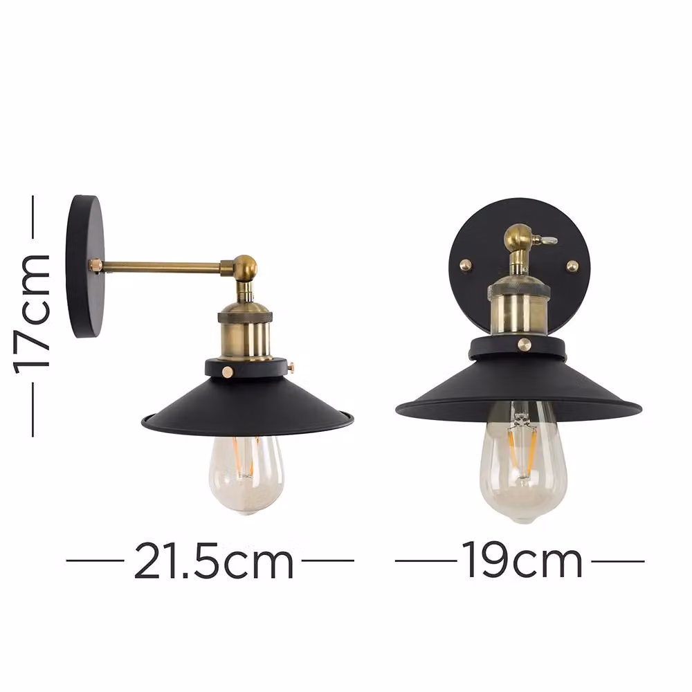 ValueLights Colonial Industrial Gold and Black Metal Indoor Wall Lantern – 4