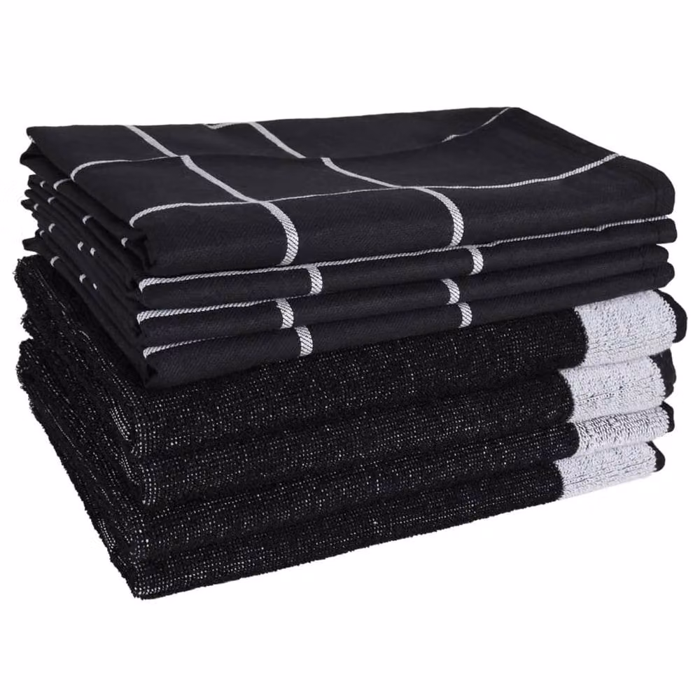 Berkfield Home 12 Piece Black Cotton Towel Set – 4